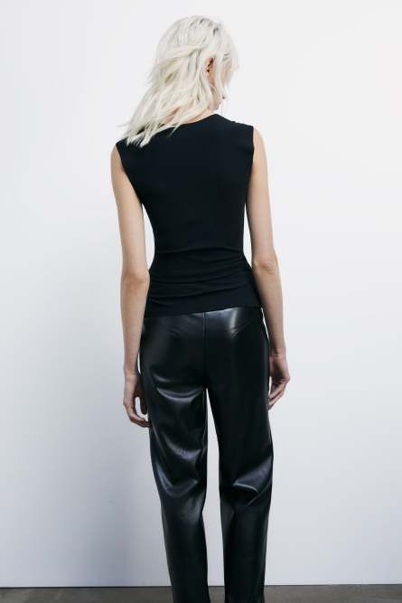 Stretch jersey tank top, Black, Patrizia Pepe