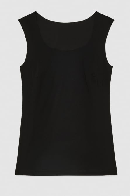 Stretch jersey tank top, Black, Patrizia Pepe