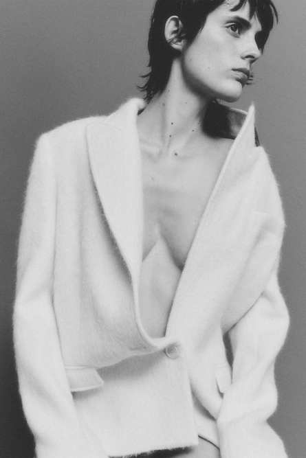 Soft wool-blend blazer, White, Patrizia Pepe