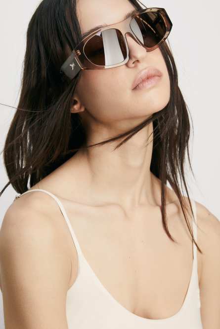 Visor Sunglasses, Brown, Patrizia Pepe