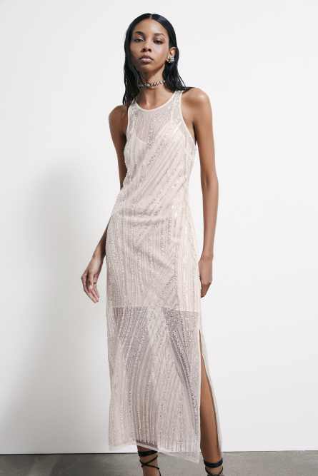 Embroidered midi dress, White, Patrizia Pepe