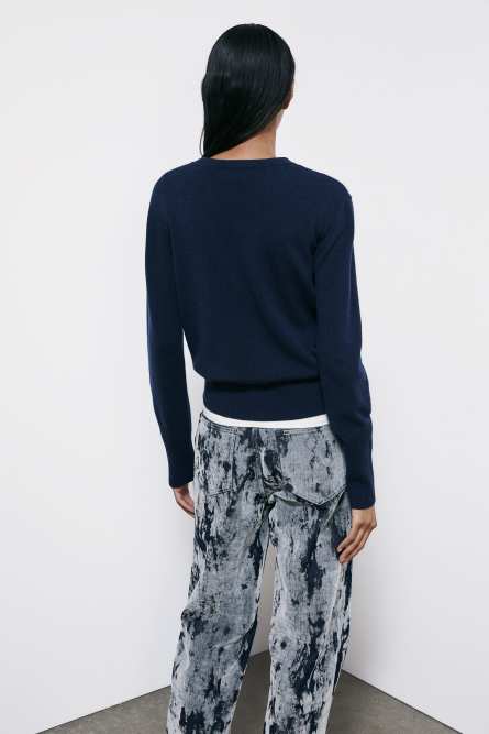 Crew neck cashmere sweater, Blue, Patrizia Pepe