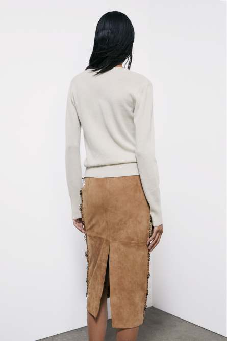 V-neck Cashmere Jumper, Beige, Patrizia Pepe