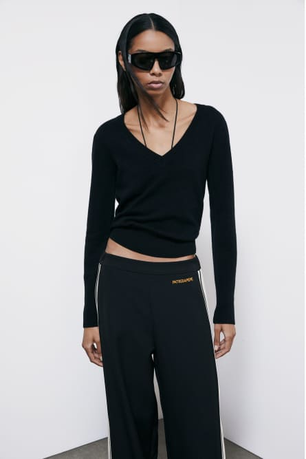V-neck Cashmere Jumper, Black, Patrizia Pepe