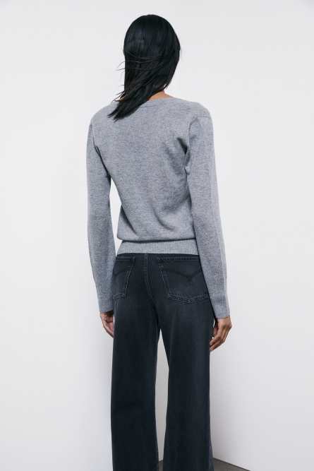 V-neck Cashmere Jumper, Grey, Patrizia Pepe