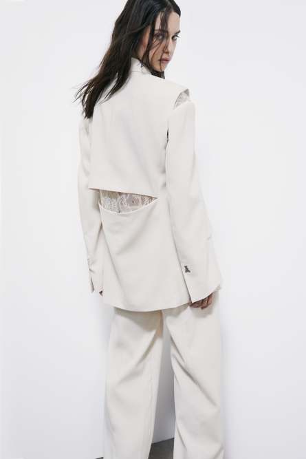 Oversized crepe blazer, White, Patrizia Pepe