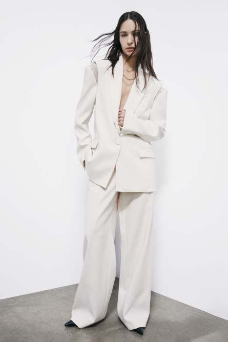 Oversized crepe blazer, White, Patrizia Pepe