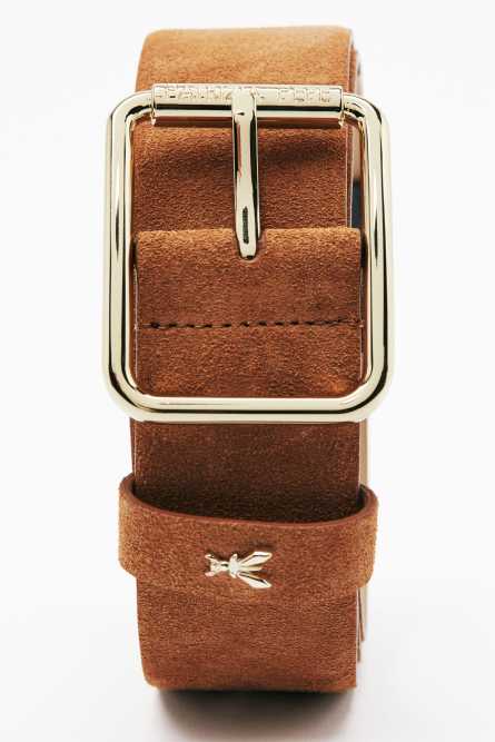 Suede belt, Brown, Patrizia Pepe