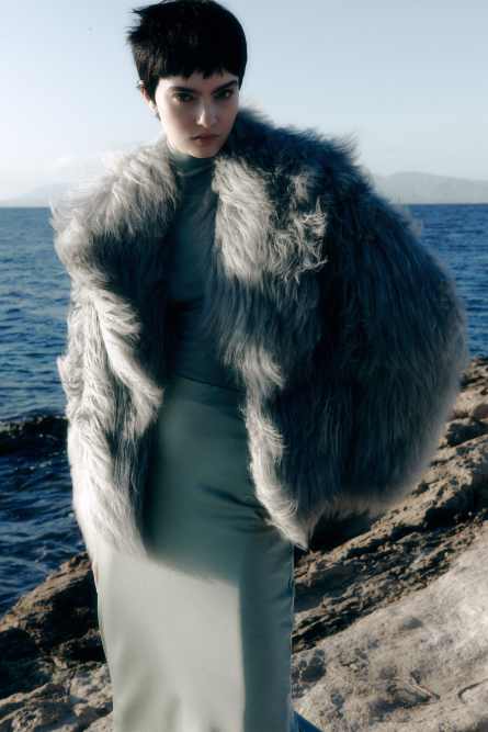 Short fur jacket, Grey, Patrizia Pepe