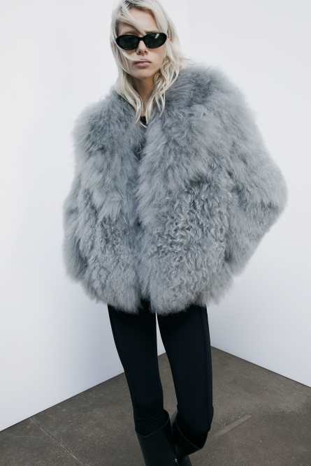 Short fur jacket, Grey, Patrizia Pepe