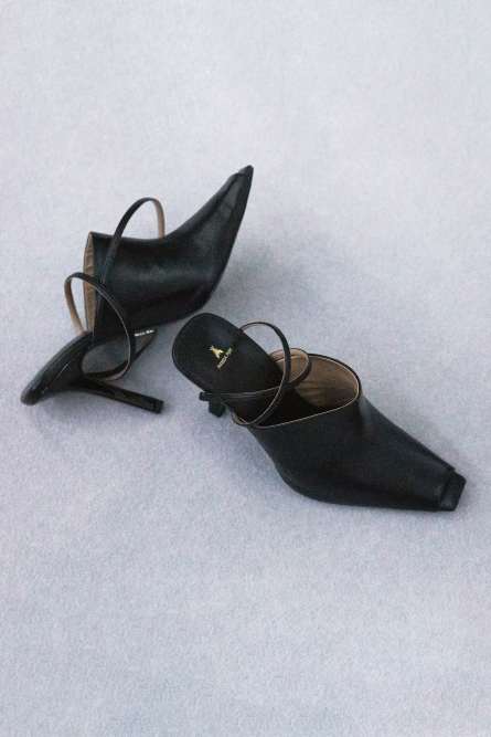 Sabot SKIN aus Leder, Schwarz, Patrizia Pepe