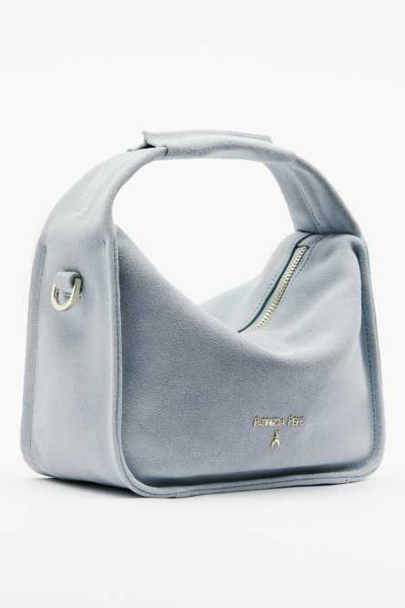 Contemporary Hobo small suede shoulder bag, Blue, Patrizia Pepe