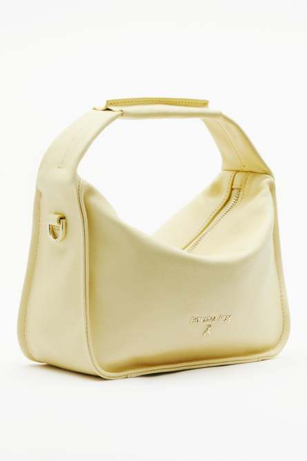 Contemporary Hobo small leather shoulder bag, Yellow, Patrizia Pepe