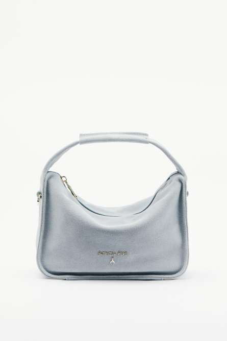 Contemporary Hobo small suede shoulder bag, Blue, Patrizia Pepe