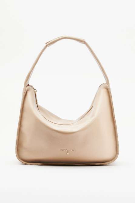 Contemporary Hobo medium leather shoulder bag, Beige, Patrizia Pepe