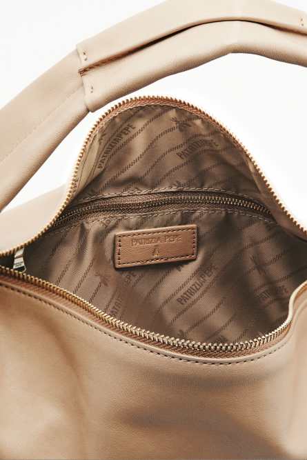 Contemporary Hobo medium leather shoulder bag, Beige, Patrizia Pepe