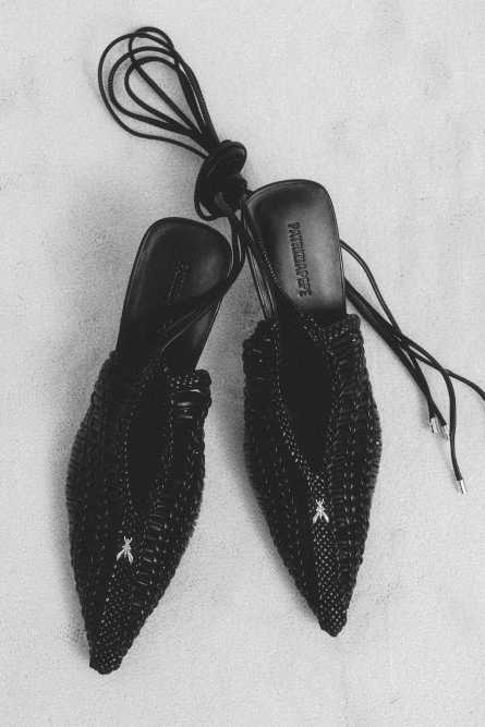 Плетеные босоножки слингбэк Handcraft Minimal Shape, Черный, Patrizia Pepe