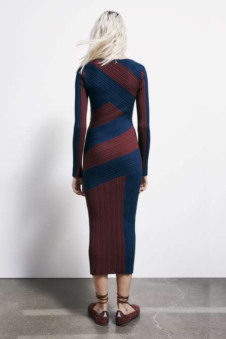 Robe midi en maille aux lignes sculpturales, Multicolor, Patrizia Pepe