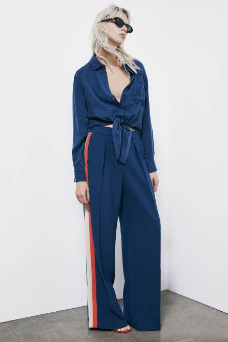 Chemise fluide avec n&oelig;ud, Bleu, Patrizia Pepe