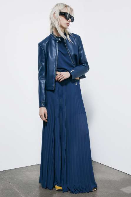 Long pleated skirt, Blue, Patrizia Pepe