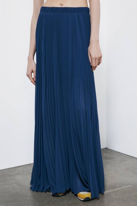 Long pleated skirt, Blue, Patrizia Pepe