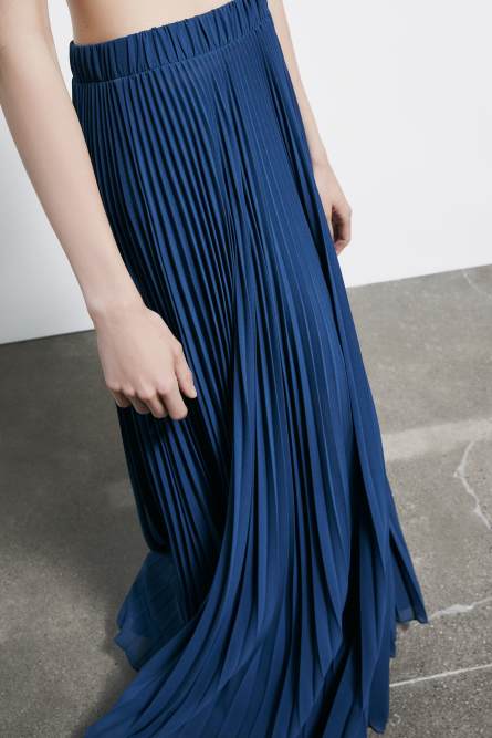 Long pleated skirt, Blue, Patrizia Pepe