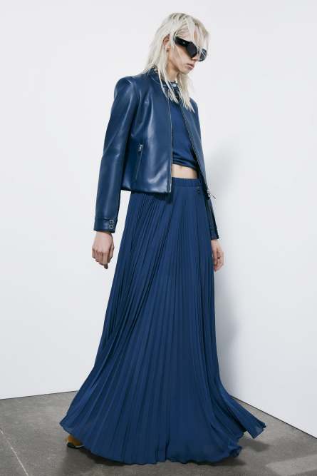 Long pleated skirt, Blue, Patrizia Pepe