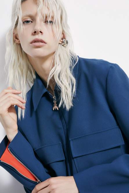 Twill sporty jacket, Blue, Patrizia Pepe