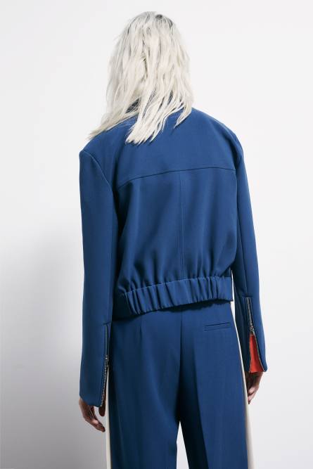 Twill sporty jacket, Blue, Patrizia Pepe
