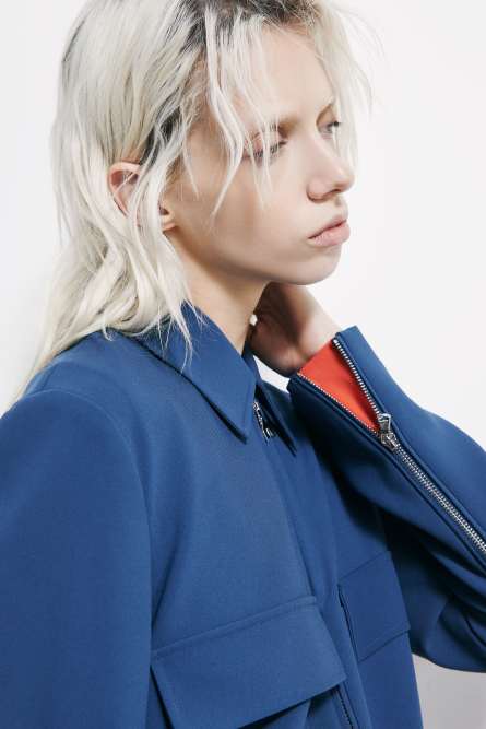 Twill sporty jacket, Blue, Patrizia Pepe