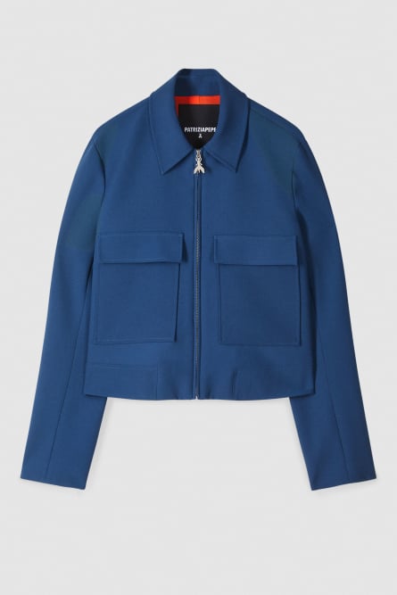 Twill sporty jacket, Blue, Patrizia Pepe