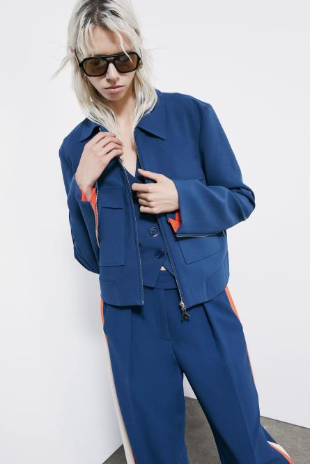 Twill sporty jacket, Blue, Patrizia Pepe