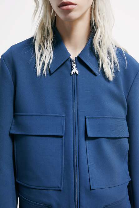 Twill sporty jacket, Blue, Patrizia Pepe