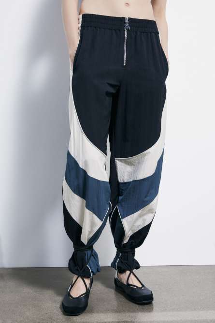 Pantalon l&eacute;ger racing color block, Multicolor, Patrizia Pepe