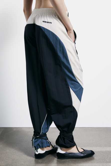 Pantalon l&eacute;ger racing color block, Multicolor, Patrizia Pepe