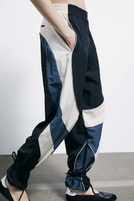 Pantalon l&eacute;ger racing color block, Multicolor, Patrizia Pepe