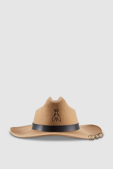 Cowboy hat in felt with piercing, Beige, Patrizia Pepe