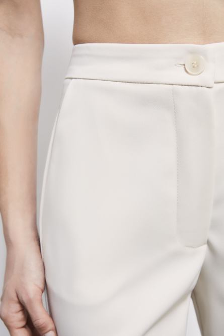 Soft crepe pants, White, Patrizia Pepe