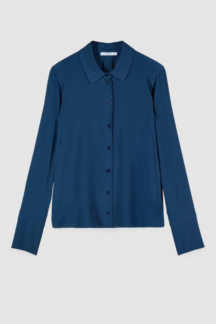 Свободная рубашка из вискозы, Синий, Patrizia Pepe