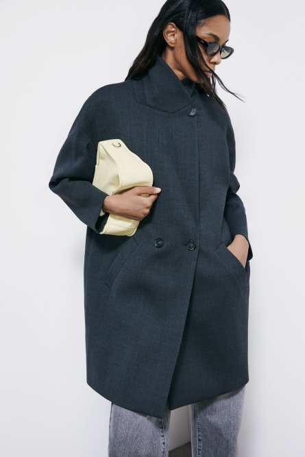 Double-breasted overcoat, Grey, Patrizia Pepe