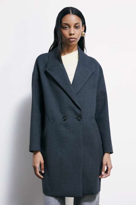 Double-breasted overcoat, Grey, Patrizia Pepe