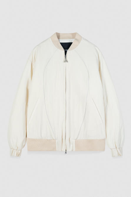 Oversized bomber jacket, White, Patrizia Pepe