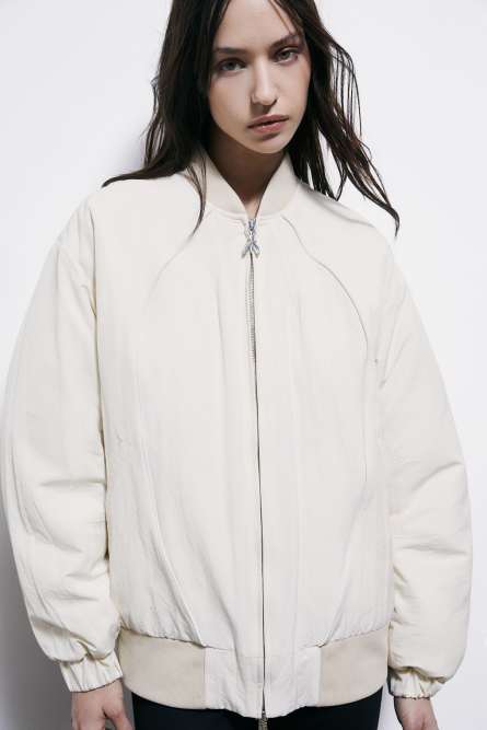 Oversized bomber jacket, White, Patrizia Pepe