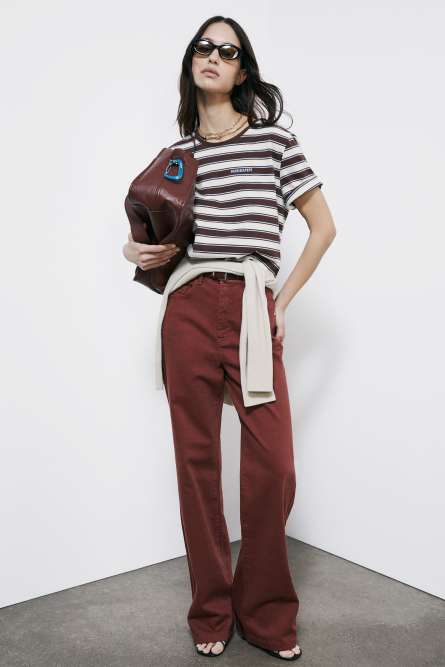 Straight high waist jeans, Brown, Patrizia Pepe