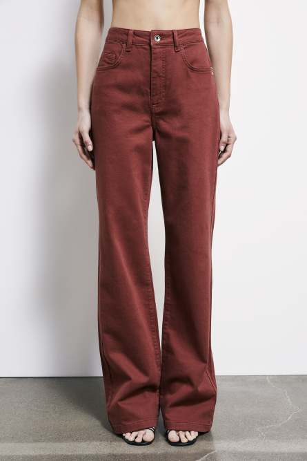 Straight high waist jeans, Brown, Patrizia Pepe