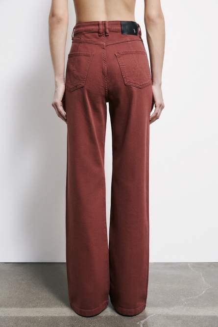 Straight high waist jeans, Brown, Patrizia Pepe