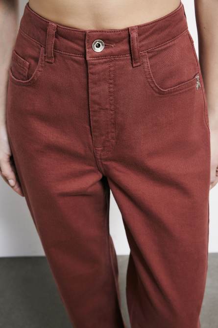 Straight high waist jeans, Brown, Patrizia Pepe