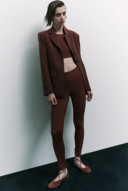 Technical jersey leggings, Brown, Patrizia Pepe