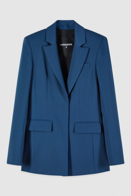 Taillierter Blazer aus Viskose, Blau, Patrizia Pepe