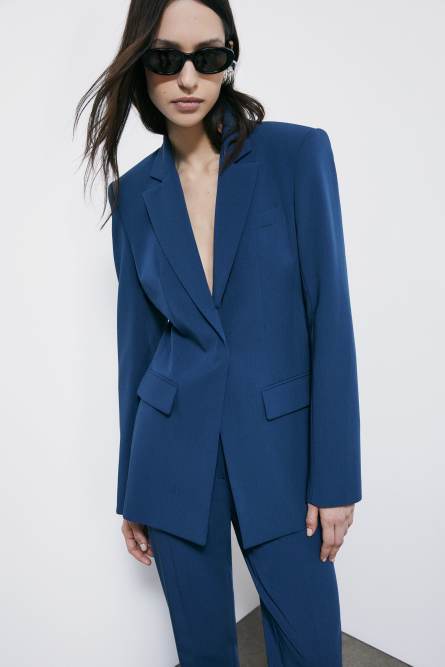 Taillierter Blazer aus Viskose, Blau, Patrizia Pepe